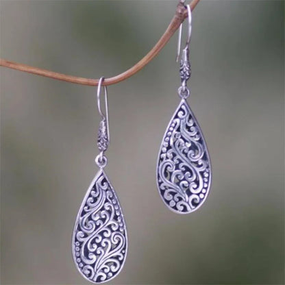 Bohemian Silver Geometric Vintage Dangle Earrings for Women