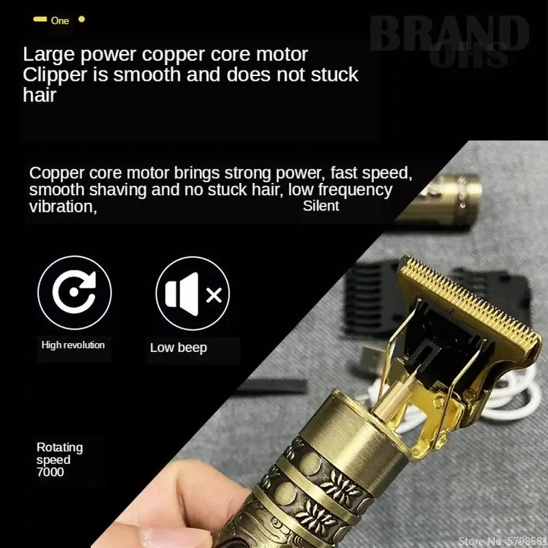 OHS Rechargeable Vintage T9 Cordless Hair Clipper Trimmer
