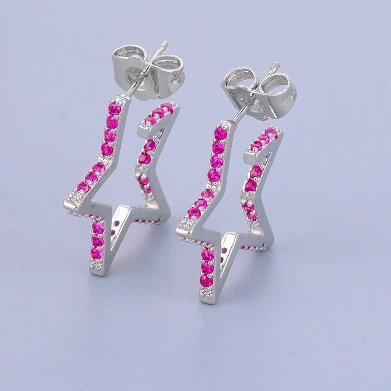 Crmya Gold-Color Cubic Zirconia Hoop Earrings Set for Women Fashion Jewelry 2023