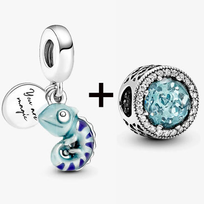 Chameleon and Turtle Pendant Beads for Charm Bracelets Jewelry Gift BD03