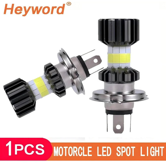 H4 H6 BA20D 8 Sides COB LED Motorcycle Headlight 6000K