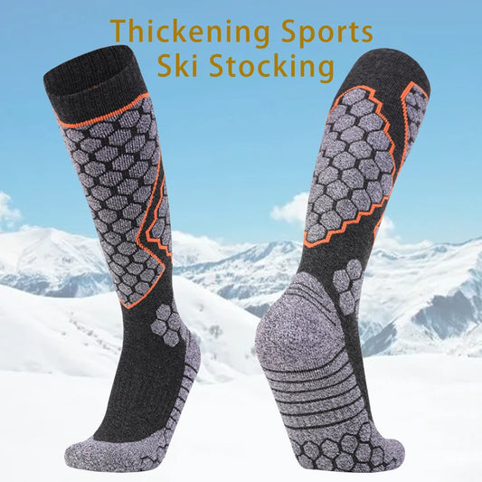 Men Cotton Ski Socks Thick Terry Knee High Warm Outdoor