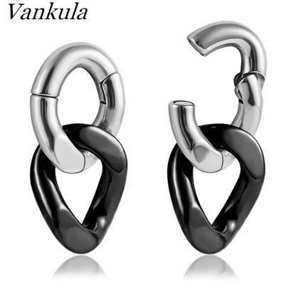 Vankula 2PCS 6mm Stainless Steel Chain Ear Weights Hangers Plugs Jewelry 3 CHINA 6mm