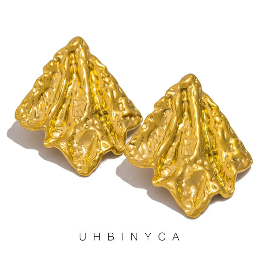 Creative Gold Plated Square Geometric Earrings for Women