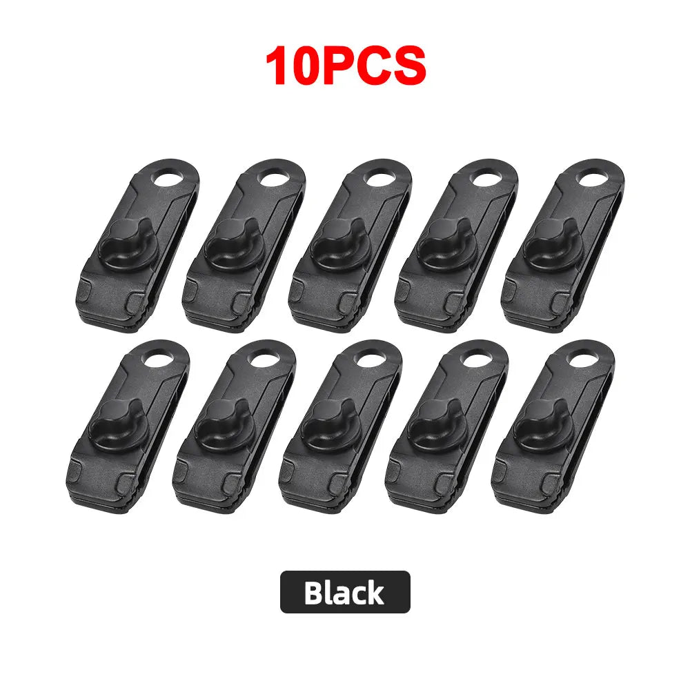 10PC Awning Clamp Tarp Clips Heavy Duty Fasteners for Camping 10 PCS Black