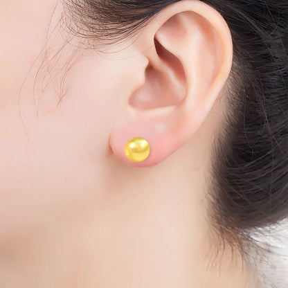 Nidin Simple Fashion Gold Ball Shape Stud Earrings Available in 6MM 8MM 10MM 12MM Perfect for Women and Girls
