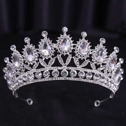 Bridal Bliss Silver Crystal Crown - Top-Rated Alloy Hair Accessory silver