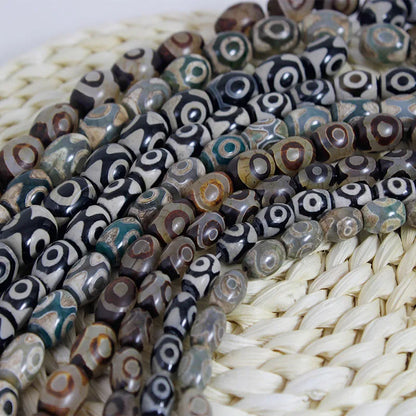 Vintage Tibetan Dzi Agate Beads Set for DIY Jewelry Making