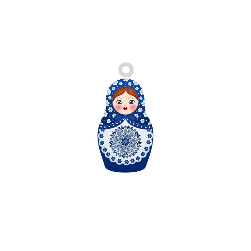 Matryoshka Doll Acrylic Charms Double Sided Jewelry Accessories