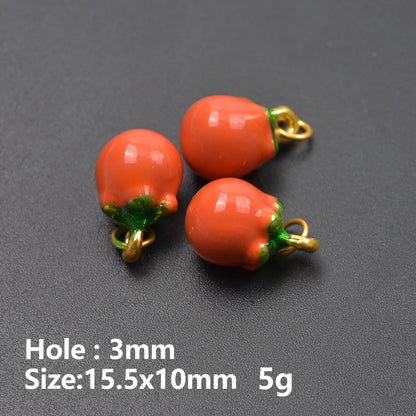 3D Enamel Fruit Charms Set for DIY Jewelry Making Strawberry Grape Pendants 5pcs