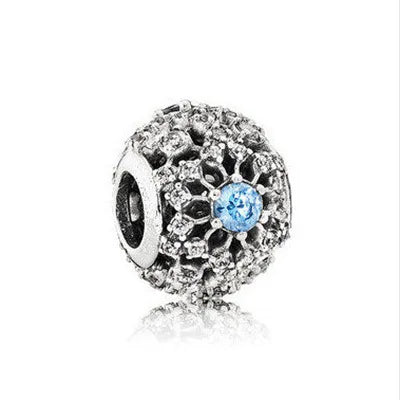 European Zircon Charm Beads 925 Silver Pendant Necklace for Women Gift P828