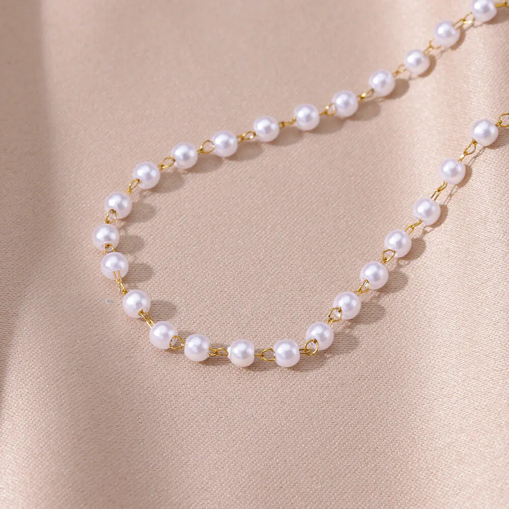 Gold Imitation Pearl Anklets for Women with Stainless Steel Chain - Perfect Summer Beach Accessories and Gifts