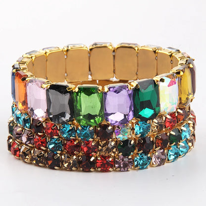 Bohemian Chic Colorful Glass Beaded Stackable Bracelets Set for Women