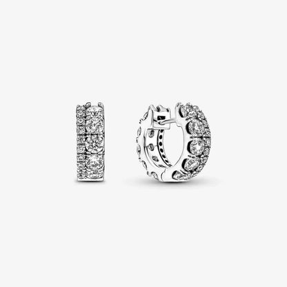 Luxury 925 Sterling Silver Chunky Hoop Earrings with Big Heart Zircon Accents for Women Wedding Party Jewelry Gifts