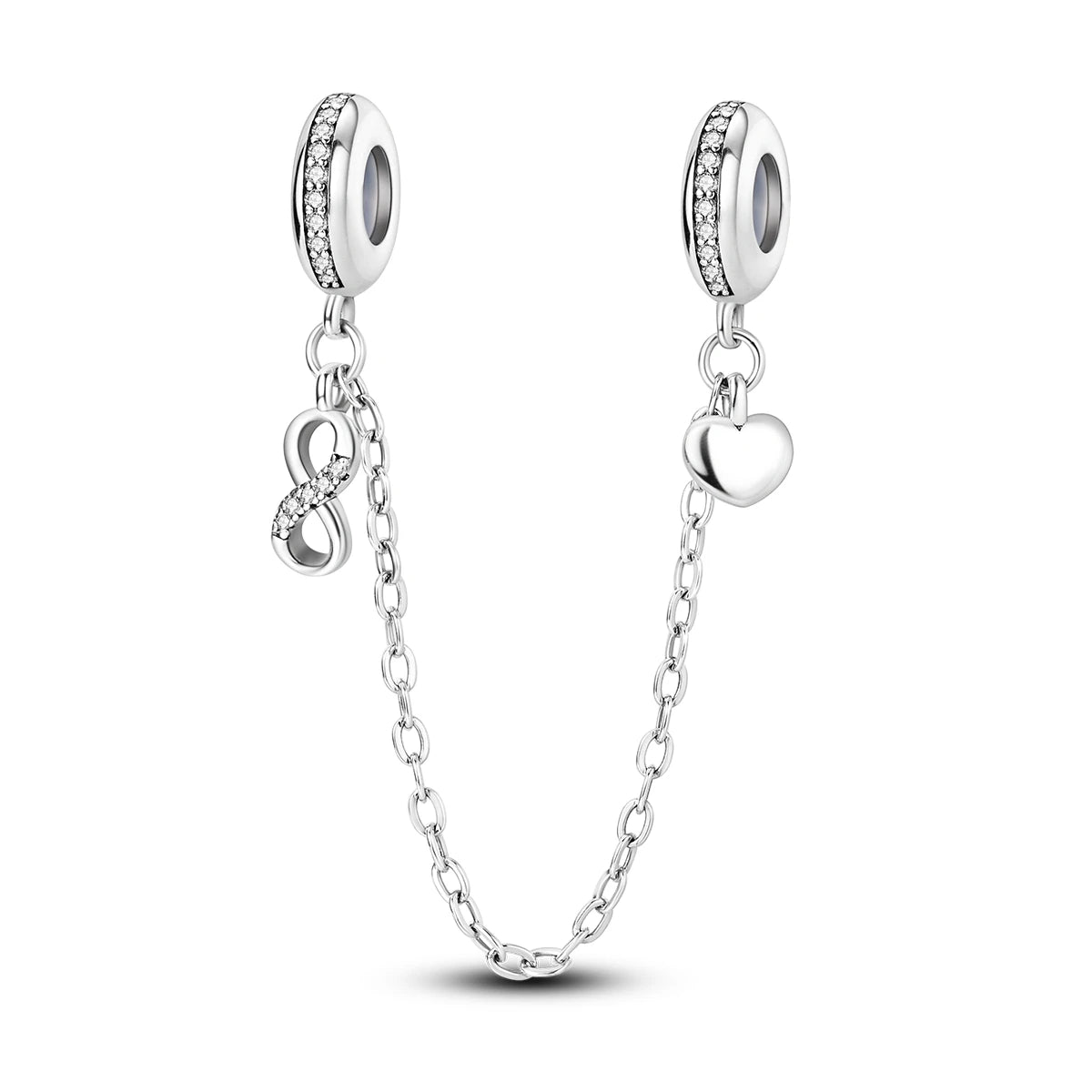 Moonlit Charm Clip 925 Silver Safety Chain Clasp for DIY Bracelets Jewelry for Women and Girls KTC849