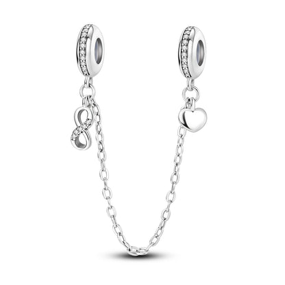 Moonlit Charm Clip 925 Silver Safety Chain Clasp for DIY Bracelets Jewelry for Women and Girls KTC849