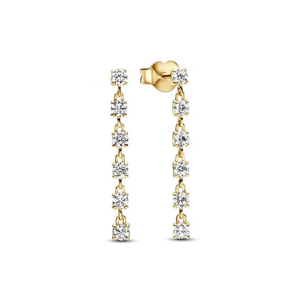 Spring Blue Flower Stud Earrings 925 Sterling Silver Zircon Jewelry for Women P1946