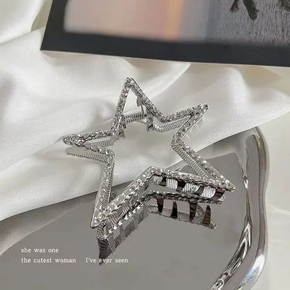 Korean Fashion Metal Star Hair Claw Clips for Women and Girls 2023