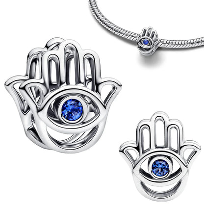 925 Sterling Silver Golden Geometry Charm Set with Heart Star Zircon Beads for DIY Womens Jewelry Gift