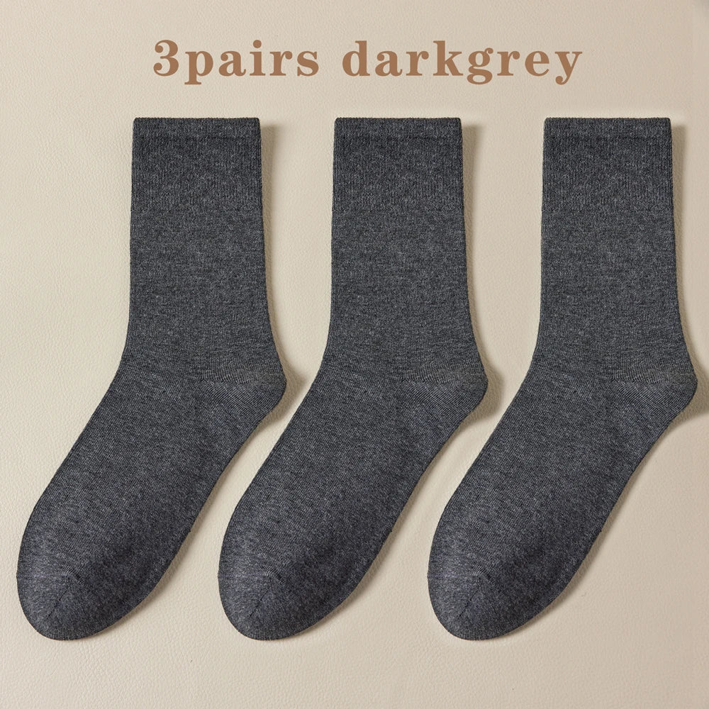 Seamless Cotton Mid Crew Socks Women Breathable Retro