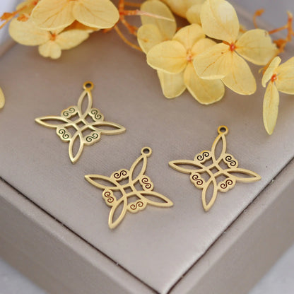 Elegant DIY Amulet Set: Phoenix Bird, Hummingbird, Snake Charms in Stainless Steel for Jewelry Making