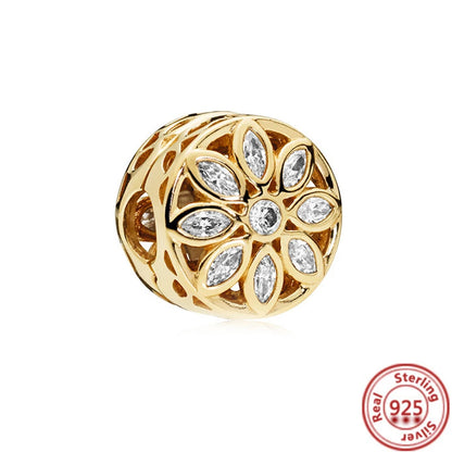 925 Sterling Silver Zodiac Pendant with Colorful Zircon for Charm Bracelets Y849 3mm-4mm