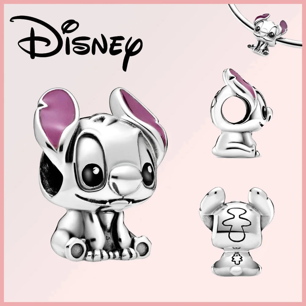 Disney 925 Sterling Silver Stitch Minnie Winnie Dangle