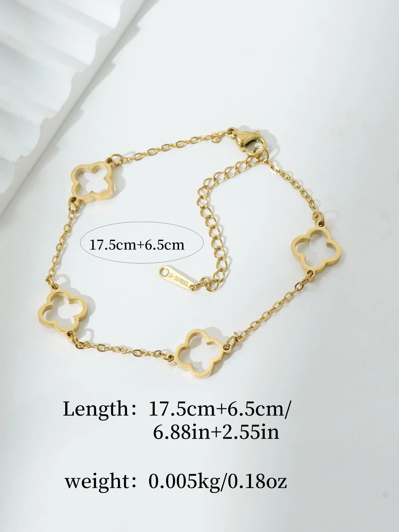 Lucky Luxury Flower Decor Bracelet for Women - Stainless Steel Fashion Jewelry Gift