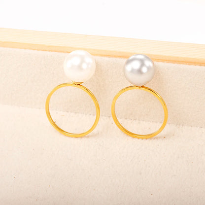 Elegant Gold Color Pearl Ring for Women - Classic Bridal Jewelry Gift