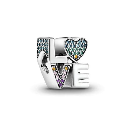 925 Sterling Silver Angel Mom Heart Key Lock Charms Beads for DIY Necklace and Bracelet Jewelry Gift