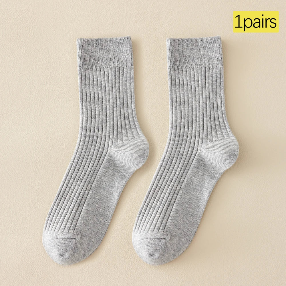 Women Seamless Anti Odor Cotton Mid Calf Socks Breathable