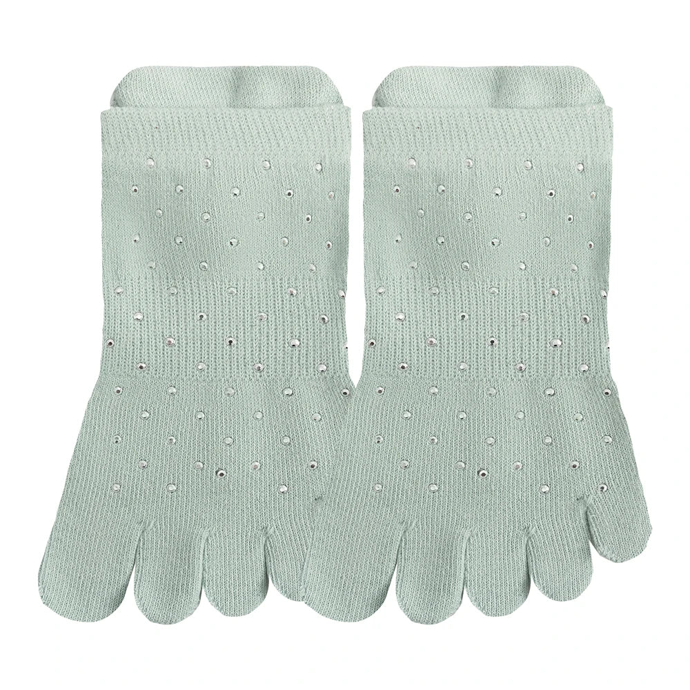 Celebrity Loved Womens Rhinestone Grip Yoga Toe Socks