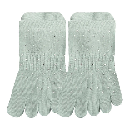 Celebrity Loved Womens Rhinestone Grip Yoga Toe Socks