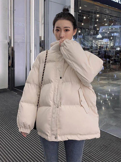 2024 Women Short Hooded Cotton Padded Winter Parka Jacket