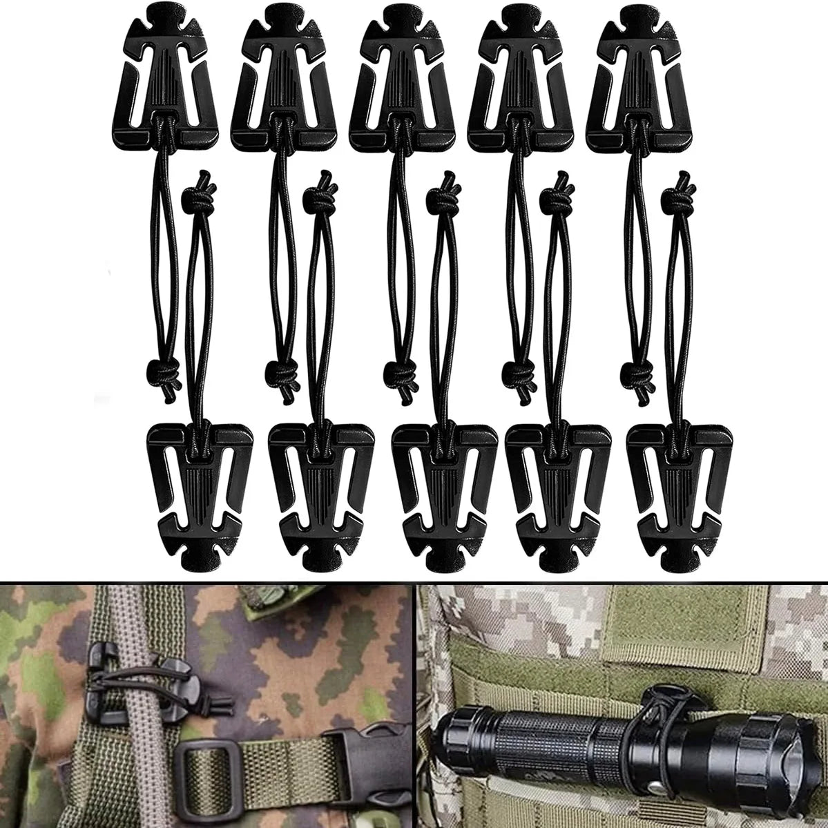 10pcs Molle Attachment Clips for Tactical Gear Management