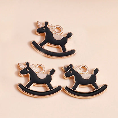 10 Pieces Mixed Cute Animal Charms Enamel Butterfly Cow Snail Cat Rabbit Deer Pendants for DIY Jewelry Making