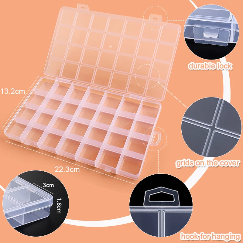 ClearCraft Adjustable Bead Organizer Box Top Rated Storage Solution for Jewelry and Crafts