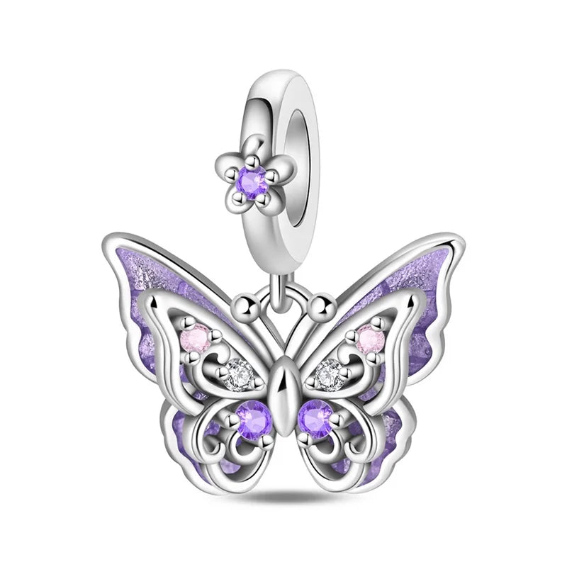 925 Sterling Silver Luminous Lantern Angel Cat Charm