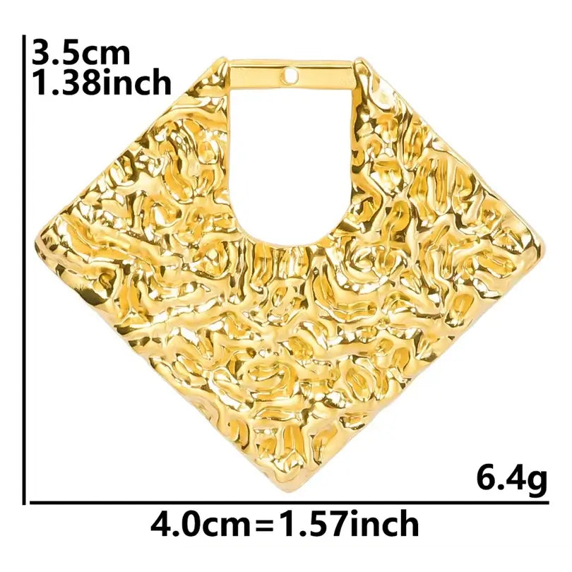 4Pcs Lot Stainless Steel Geometric Hammered Heart Dangle Charms for DIY Jewelry Making S1017-G