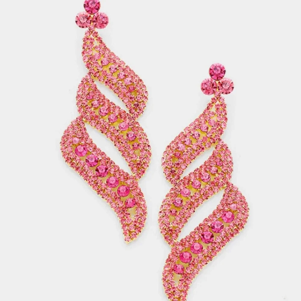 Exquisite Crystal Rhinestone Statement Earrings for Women 2023 Geometric Fashion Jewelry