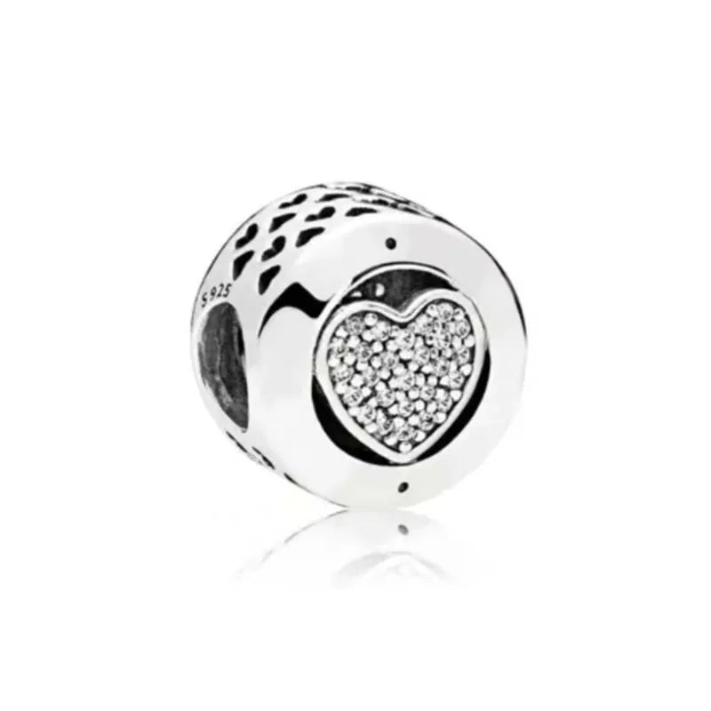 European Zircon Charm Beads 925 Silver Pendant Necklace for Women Gift P1721
