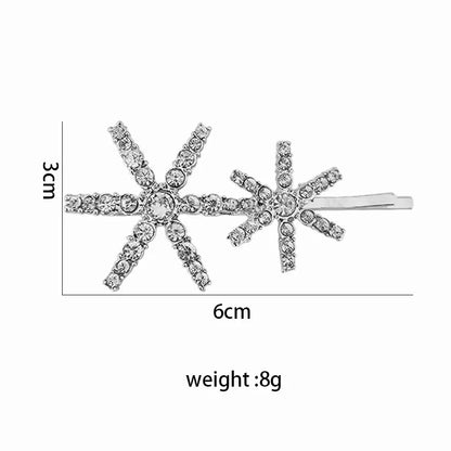 Korean Crystal Star Snowflake Hairclip for Women Fashion Accessories