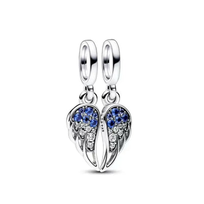 Green Clover Butterfly Honeybee DIY Bead Bracelet Necklace in 925 Sterling Silver with Zircon Accents for Women