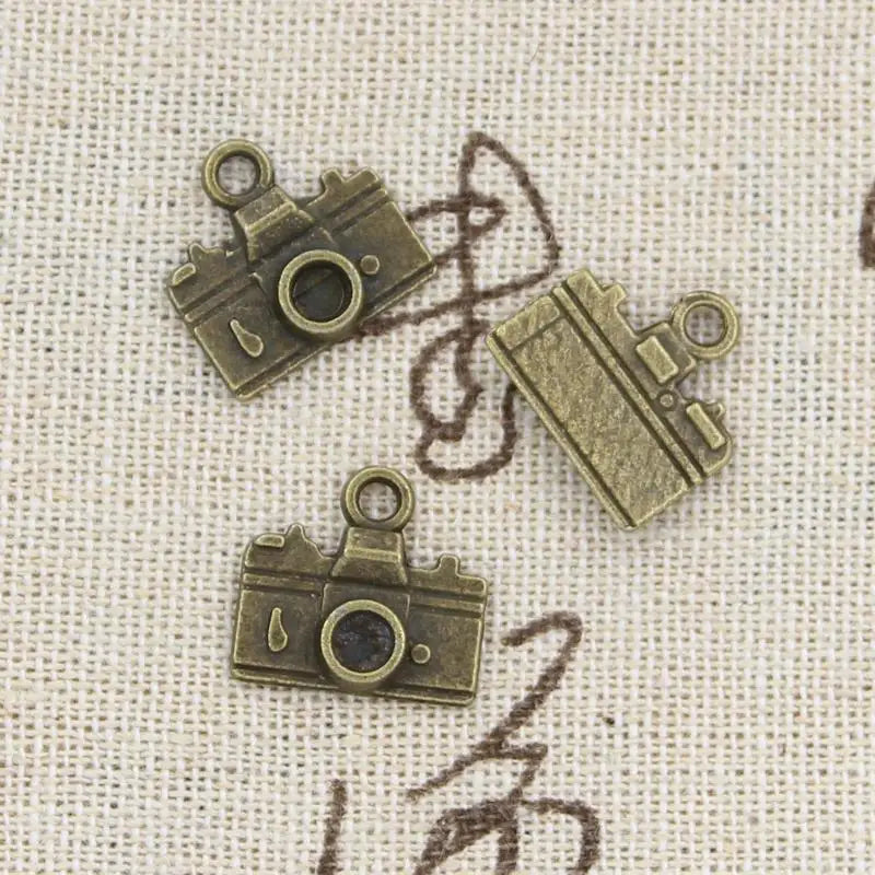 Antique Bronze Silver Camera Charms Set for DIY Jewelry Making and Crafts
