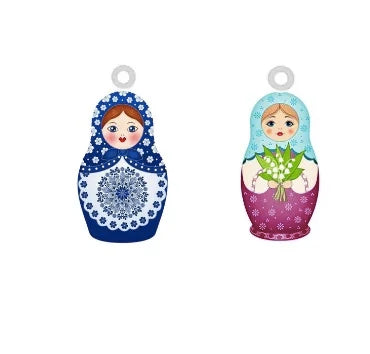 Matryoshka Girl Acrylic Charms Double Sided Painted Earrings Jewelry Accessories