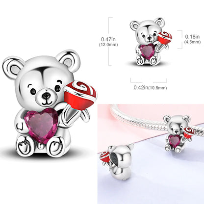 Pink Butterfly Luminous Firefly Dangle Charms 925 Sterling Silver Beads for DIY Jewelry KTC997