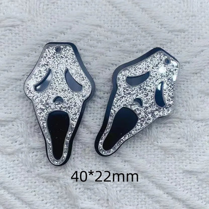 10Pcs Halloween Ghost Acrylic Skull Charms For DIY Jewelry