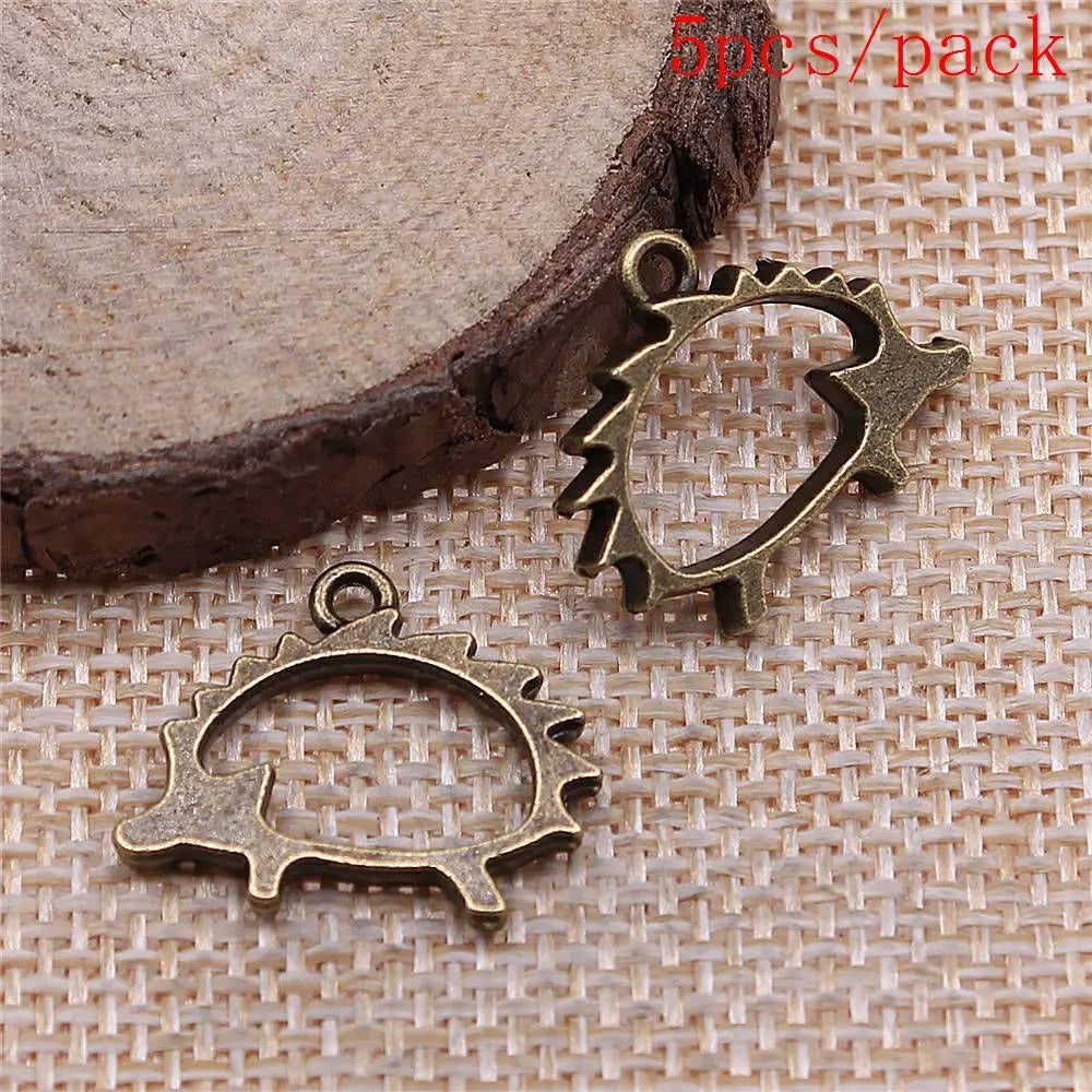 Vintage 3D Hedgehog Charms for DIY Jewelry Making and Gifts