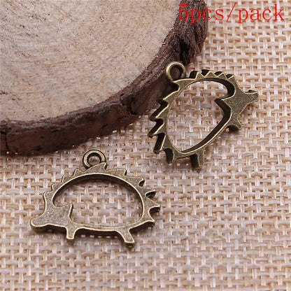 Vintage 3D Hedgehog Charms for DIY Jewelry Making and Gifts