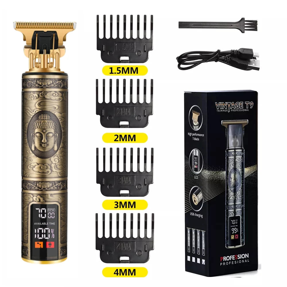 V-Vimika T9 Electric Hair Clipper with LCD Display Stainless Steel Precision Trimmer for Men Fast Charging Wet and Dry Use